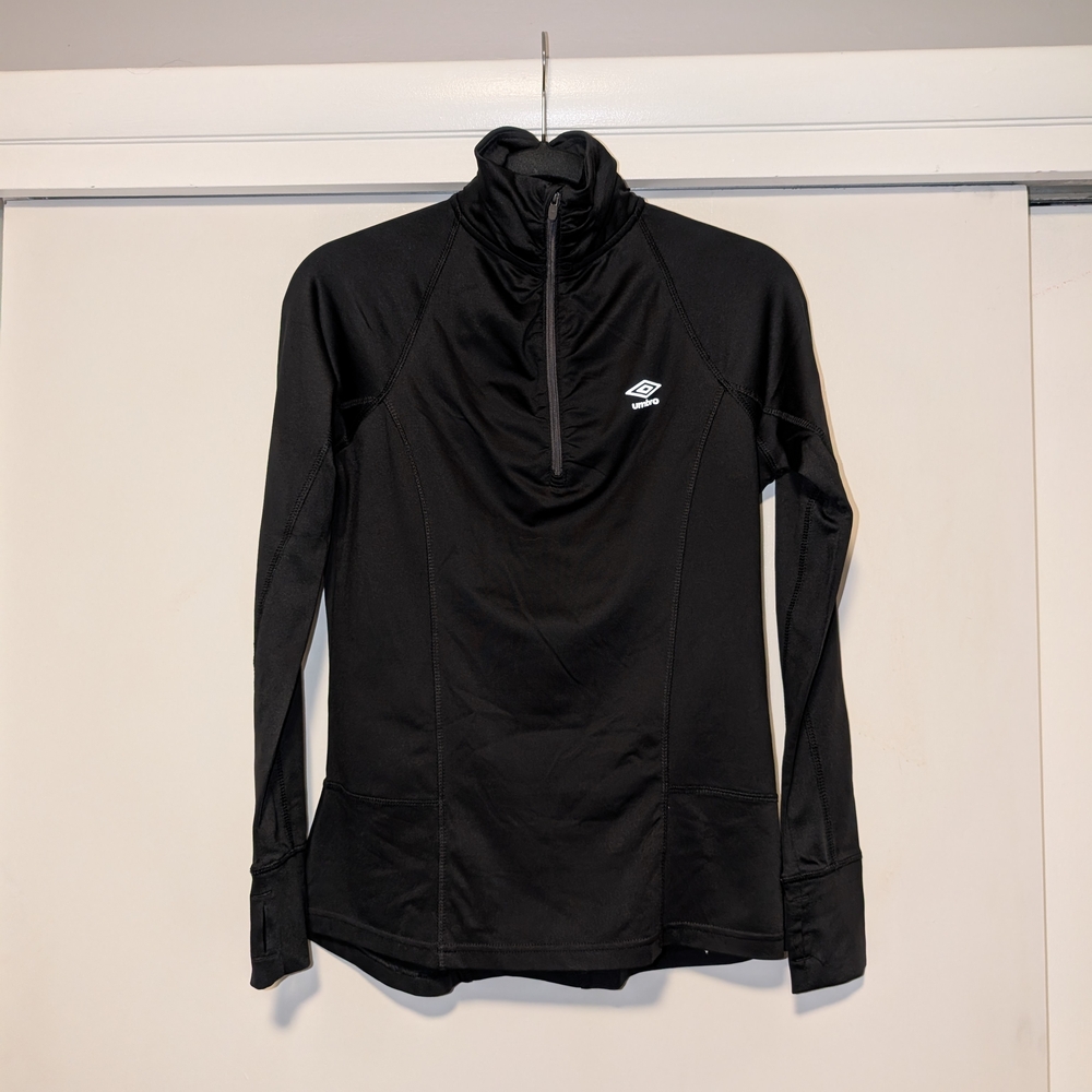 Umbro Black Quarter-Zip Long Sleeve Athletic Top